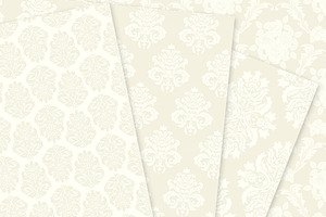 28 Ivory Damask Digital Papers