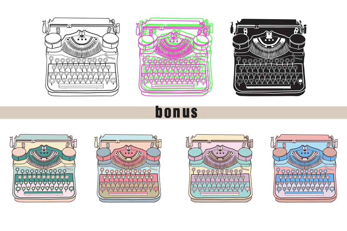 Business Cards with typewriters, a Business Card Template by IRSYART (Photo 12 of 12)