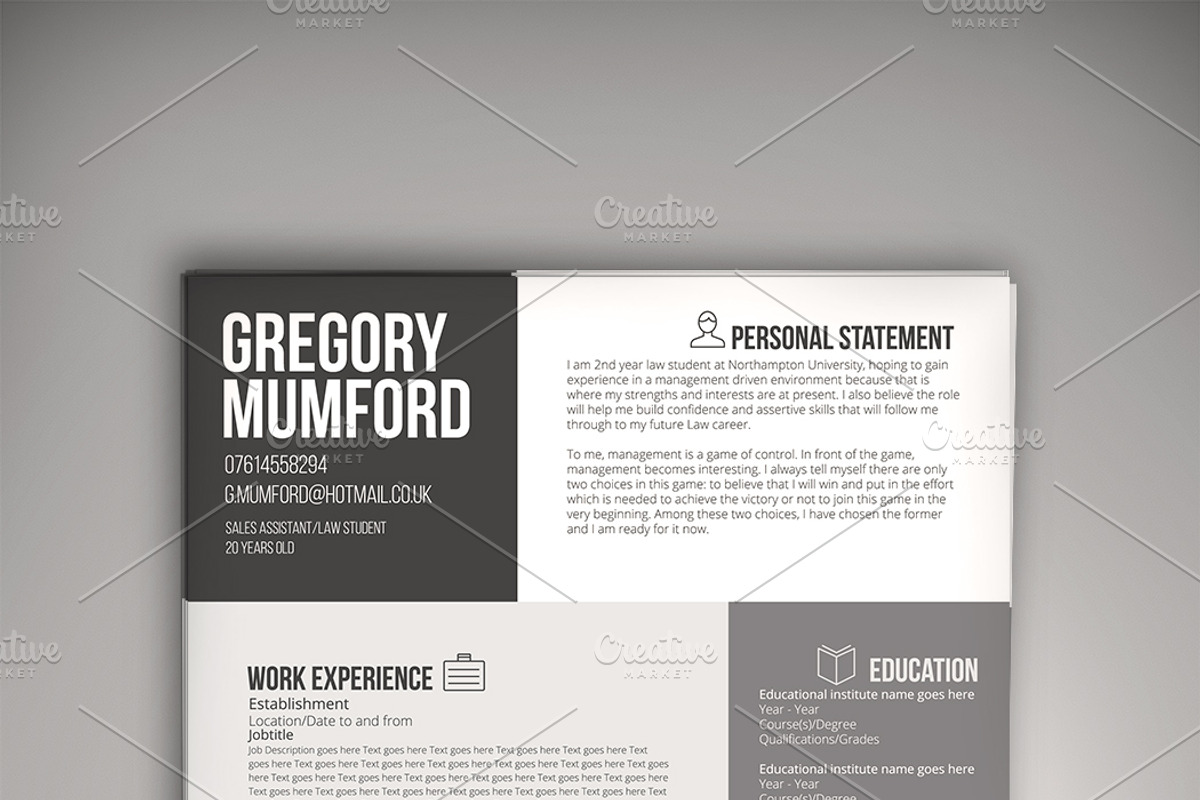 6 Shades CV/Resume, a Resume Template by Valeur Design (Photo 1 of 5)