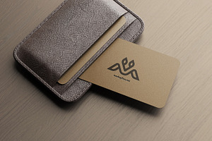 Business Cards With Leather Holder M