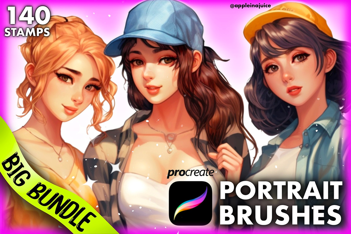 Procreate portrait face brushes, a Brush Add-On by Revabrush