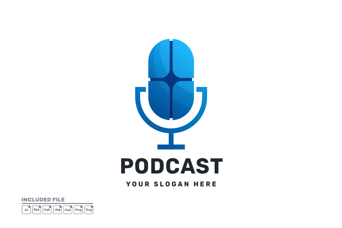 Podcast Gradient Colorful Logo, a Branding & Logo Template by yuanesei