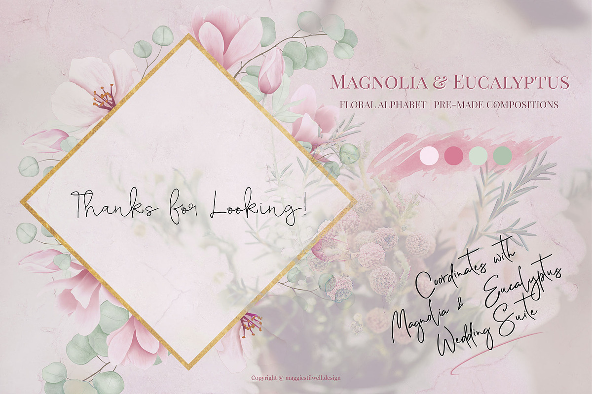 Magnolia & Eucalyptus Alphabet, an Illustration by Maggie Stilwell Design (Photo 5 of 5)