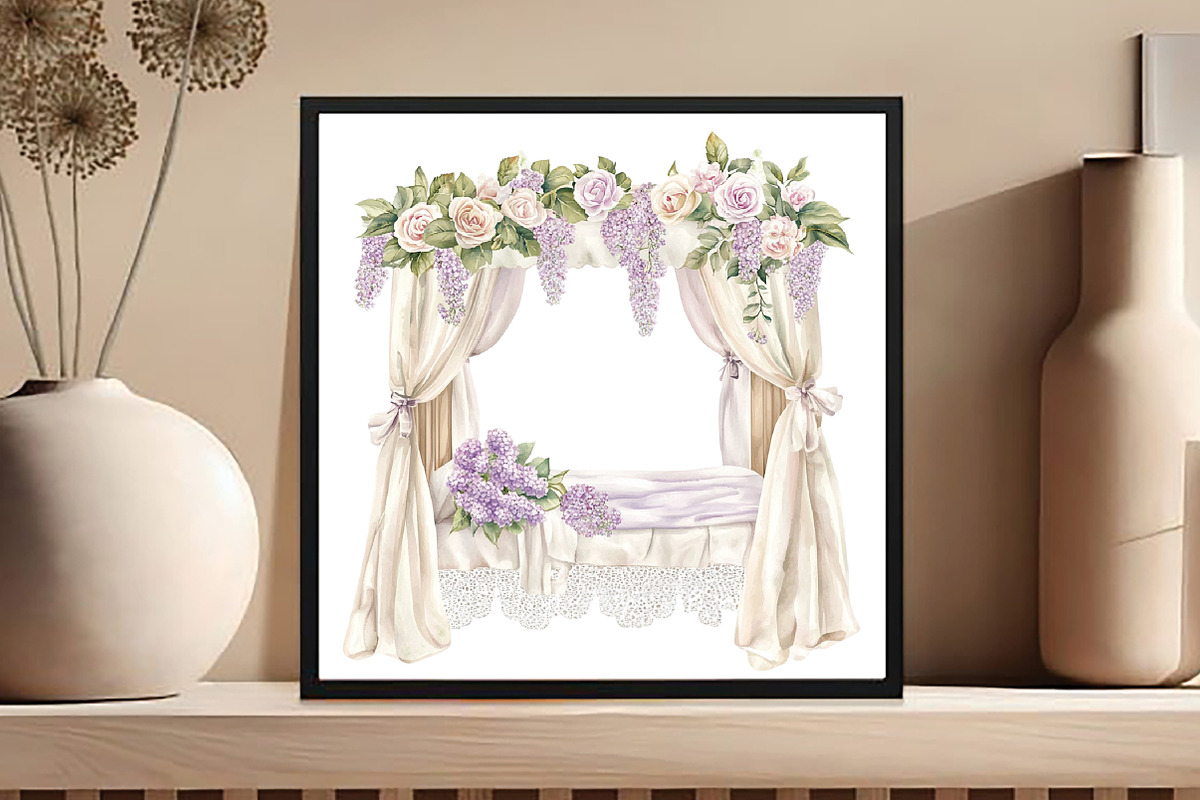 Watercolor Rococo Florals Clipart, an Illustration by DreamCafeArt (Photo 5 of 5)