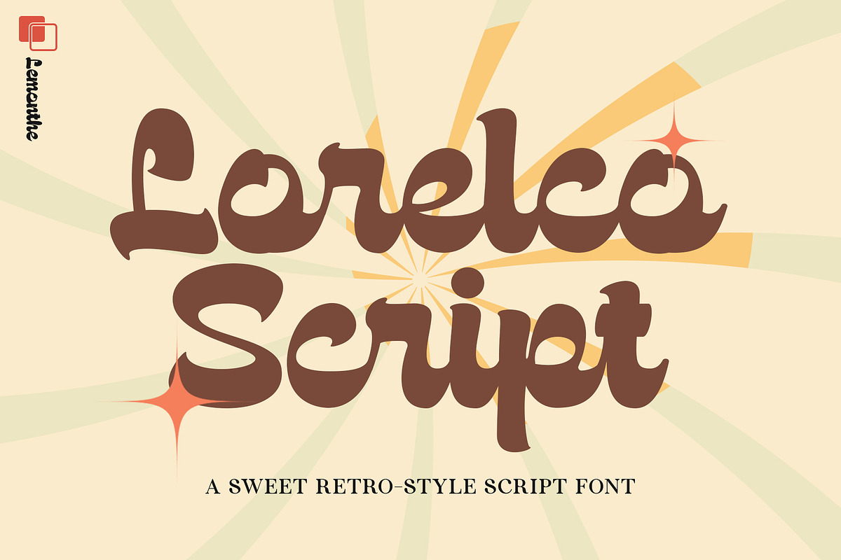 Lorelco | Retro Script, a Script Font by Lemonthe (Photo 1 of 8)