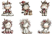 Christmas Unicorn Clipart, an Illustration by CraftArtStudio (Thumbnail 2 of 6)
