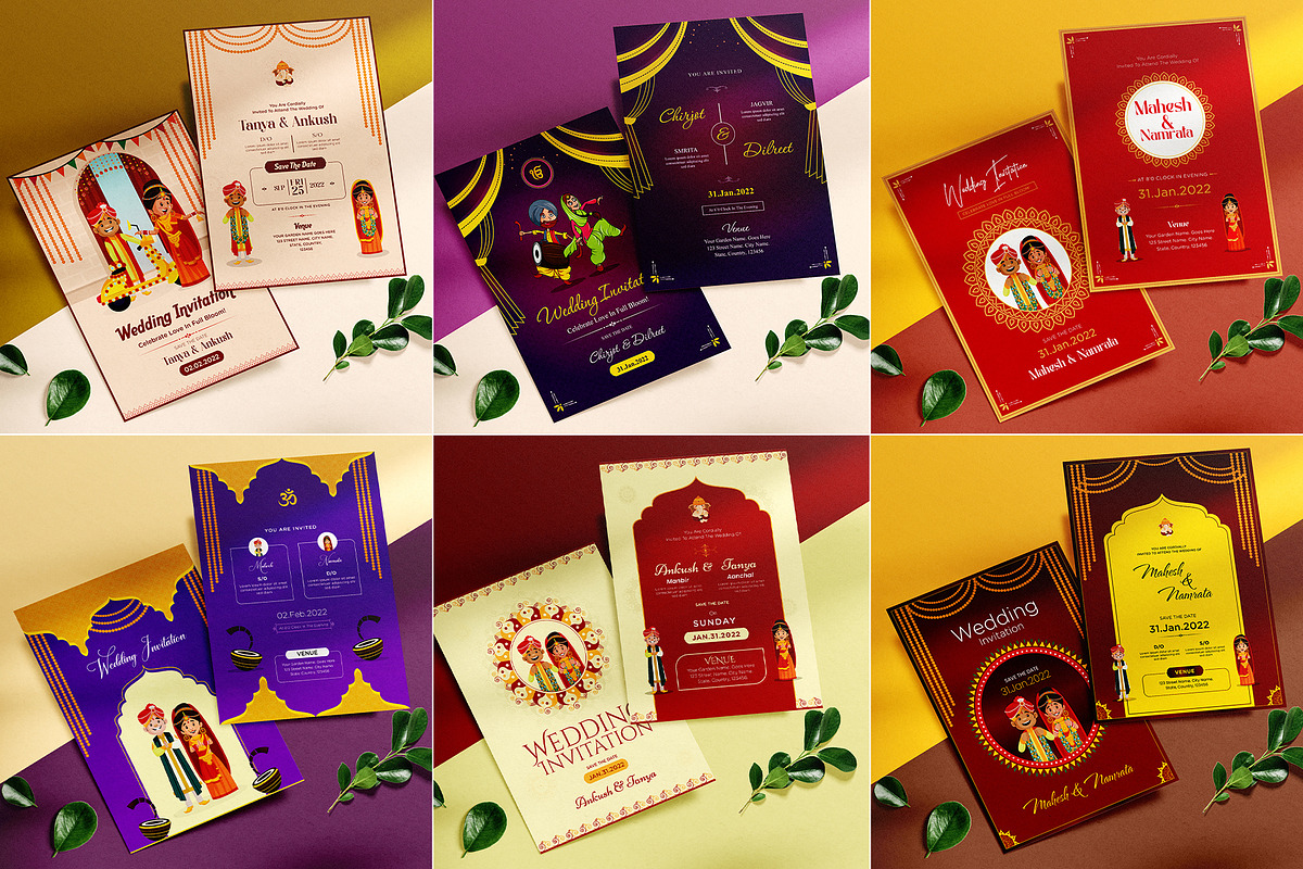 Indian Wedding Invitation Cards, an Invitation Template by Creative Hatti (Photo 4 of 6)