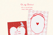 Valentine's Day Frames Cards Clipart, a Decorative Illustration by whiteheartdesign (Thumbnail 19 of 23)
