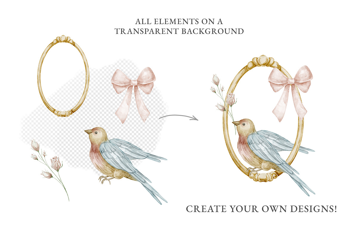 Vintage Watercolor Clipart Bundle, a Decorative Illustration by Alisles (Photo 11 of 12)
