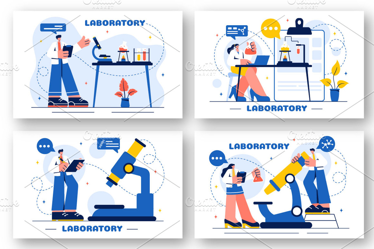 18 Laboratory Science Illustration, a Healthcare Illustration by denayunebgt (Photo 2 of 6)