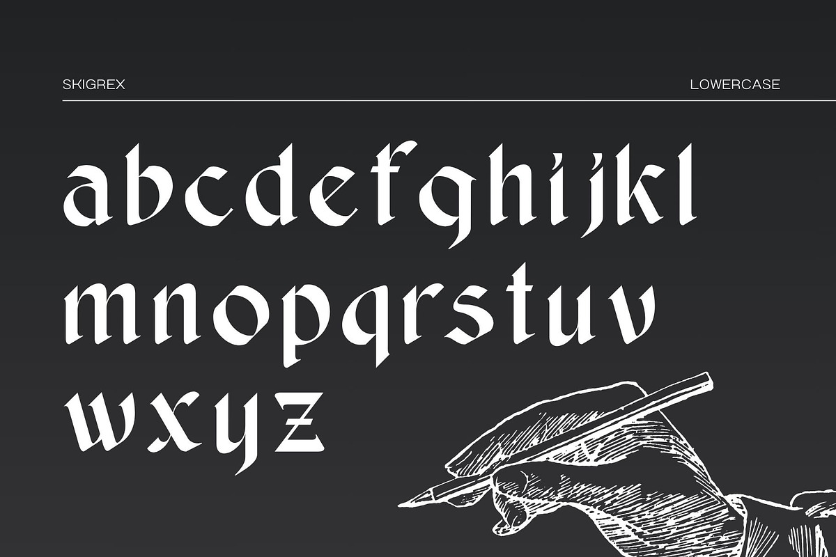 Skigrex Gothic - Blackletter Font, a Blackletter Font by Nirmana Visual (Photo 3 of 7)