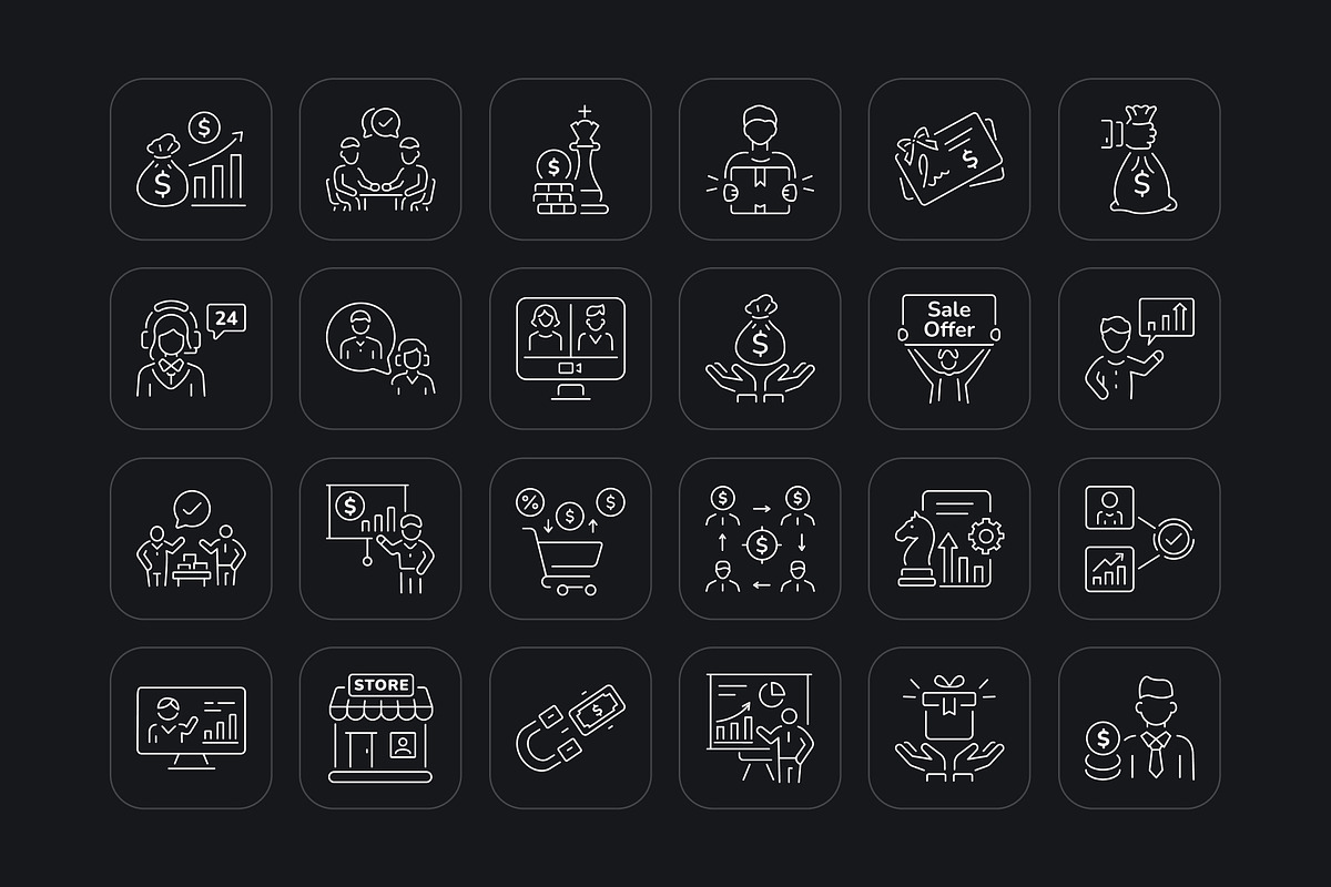 Animated Sales Strategy Icons Set, an Outline Icon by Prosymbols (Photo 3 of 4)