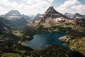 Aerial View of Blue Mountain Lake, a Nature Photo by Hamza067