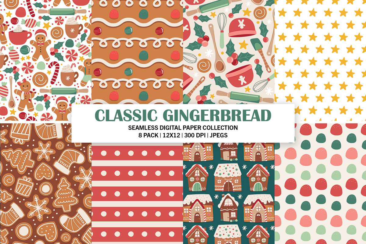Classic Gingerbread Seamless Pattern, a Pattern Graphic by Alanna Messina Design Co (Photo 1 of 8)