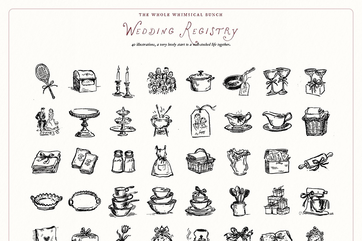 Wedding Clipart Mega Bundle Set, an Object Illustration by The October Creative (Photo 8 of 13)