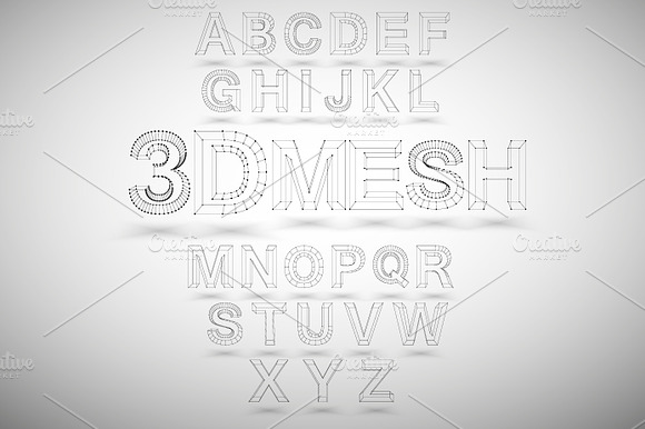 3D Mesh Vector Font preview 6
