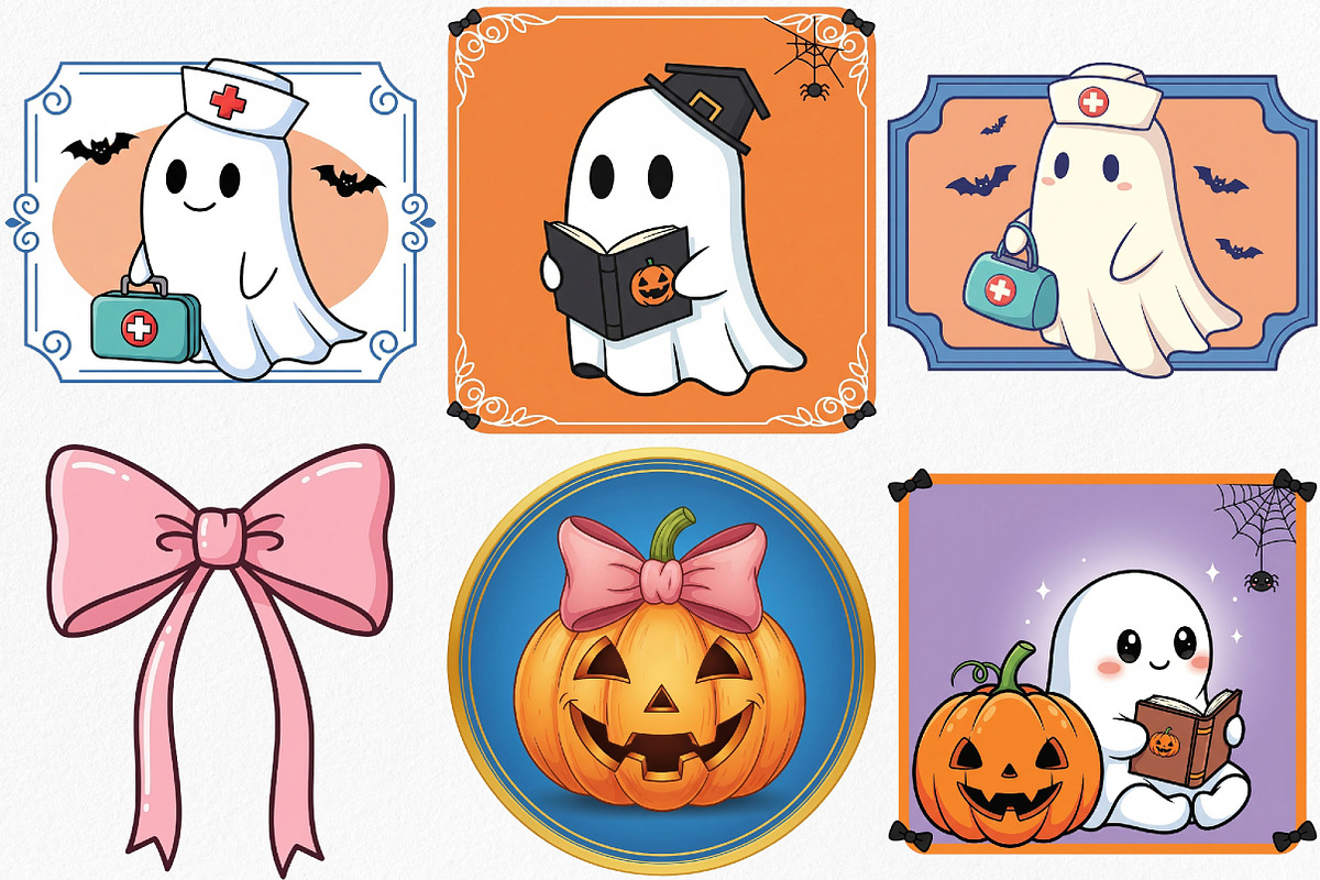 Halloween Cute Frame Clipart Bundle, an Illustration by Canvas Craft (Photo 2 of 7)