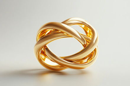 A stunning intertwined gold ring featuring smooth, elegant curves and a polishe, a Background Photo by ImageMir