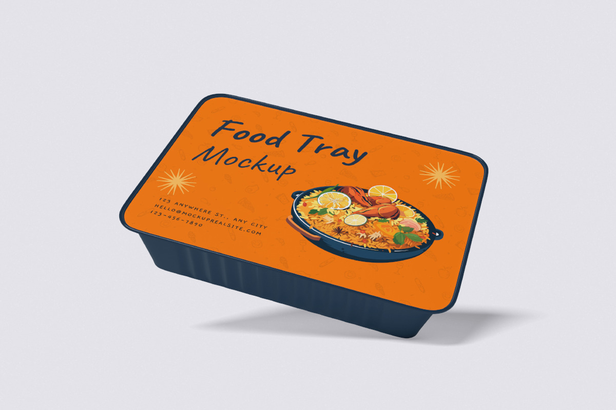Food Tray Mockup, a Packaging Mockup by Pikachudesign (Photo 4 of 5)