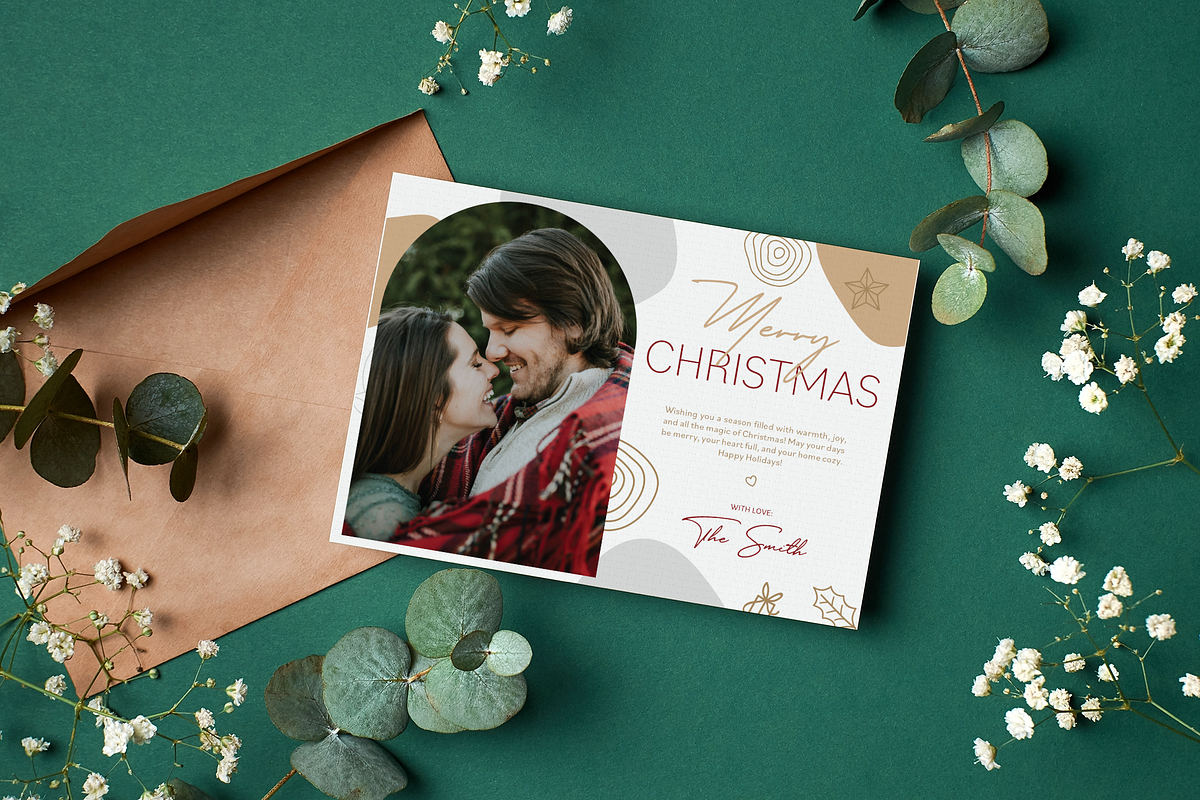 Minimal Christmas Card Template, a Card Template by Synk Designs  (Photo 1 of 3)