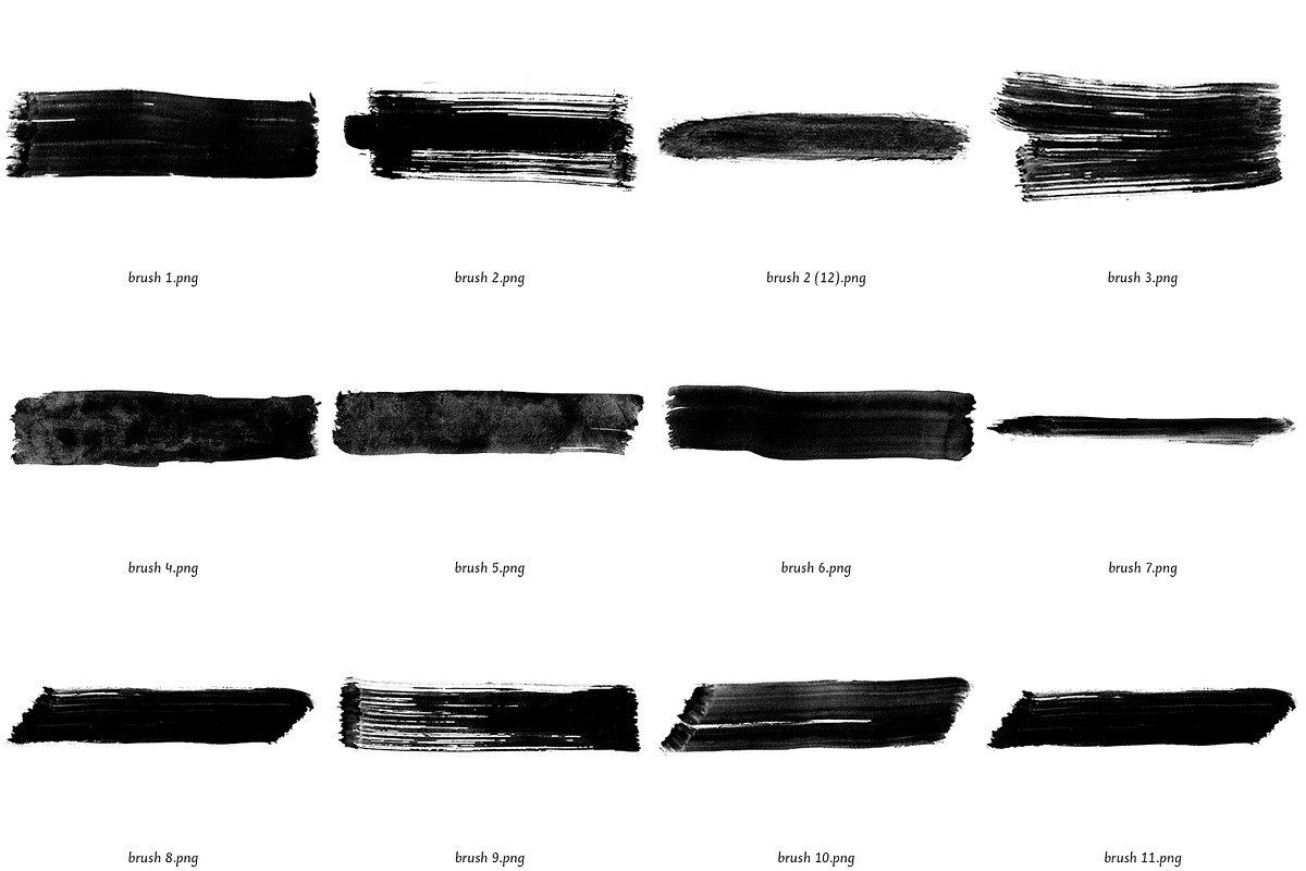 23 hand painted black brush strokes, a Texture Graphic by dyrkwyst textures (Photo 2 of 3)