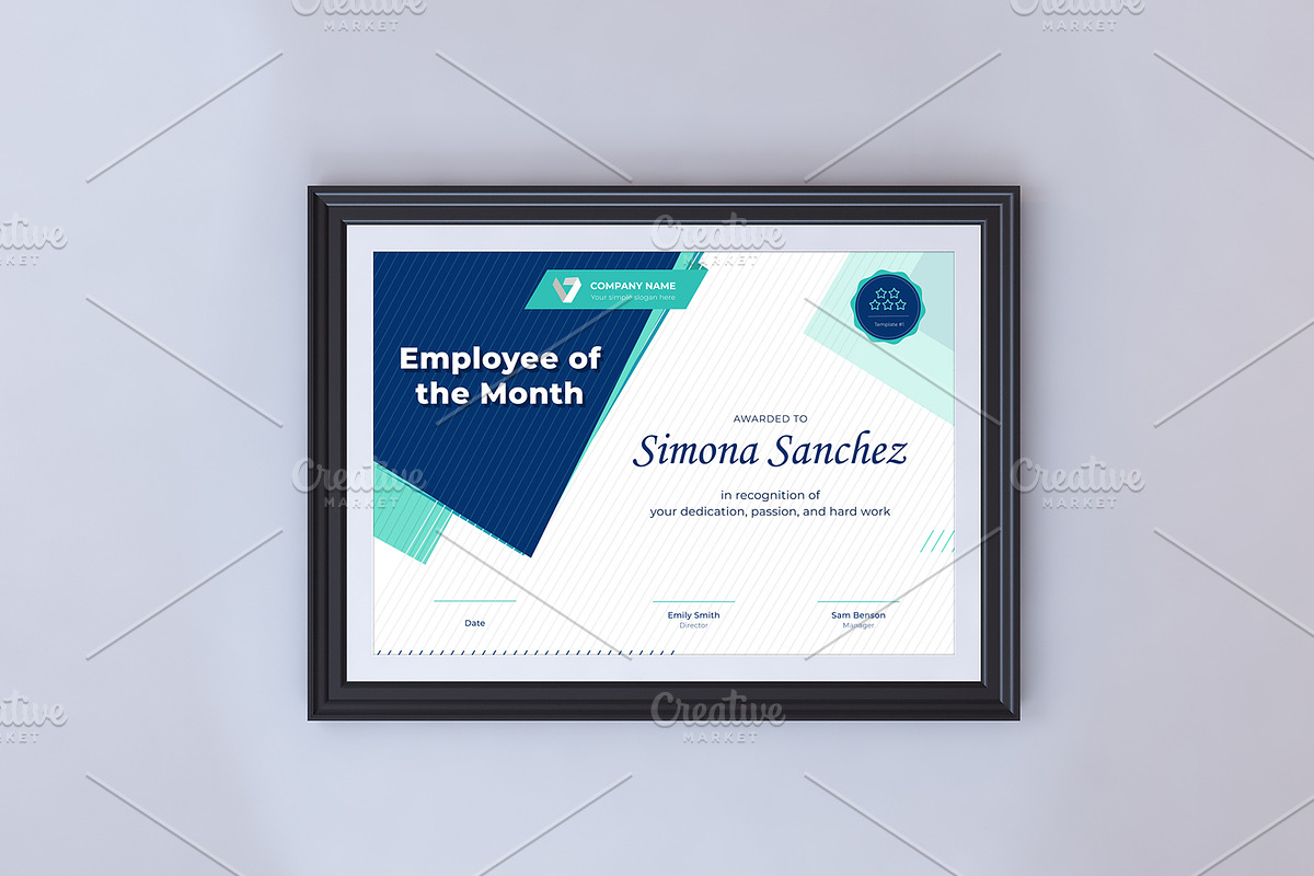 Employee of the Month Certificate, a Stationery Template by MotoCMS (Photo 2 of 2)