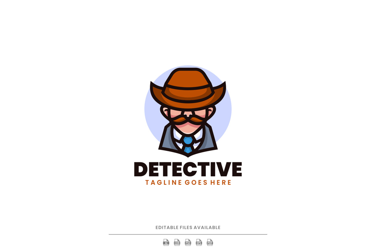 Detective Mascot Cartoon Logo, a Branding & Logo Template by Artnivora.Std