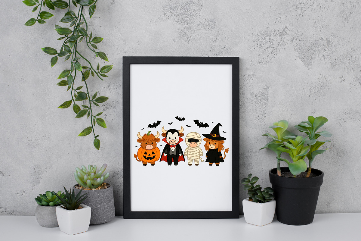 Funny Highland Cow Halloween PNG, an Illustration by Daily.Designs (Photo 3 of 5)