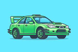 Sport Car Racing Cartoon, a Transportation Illustration by Catalyst Labs