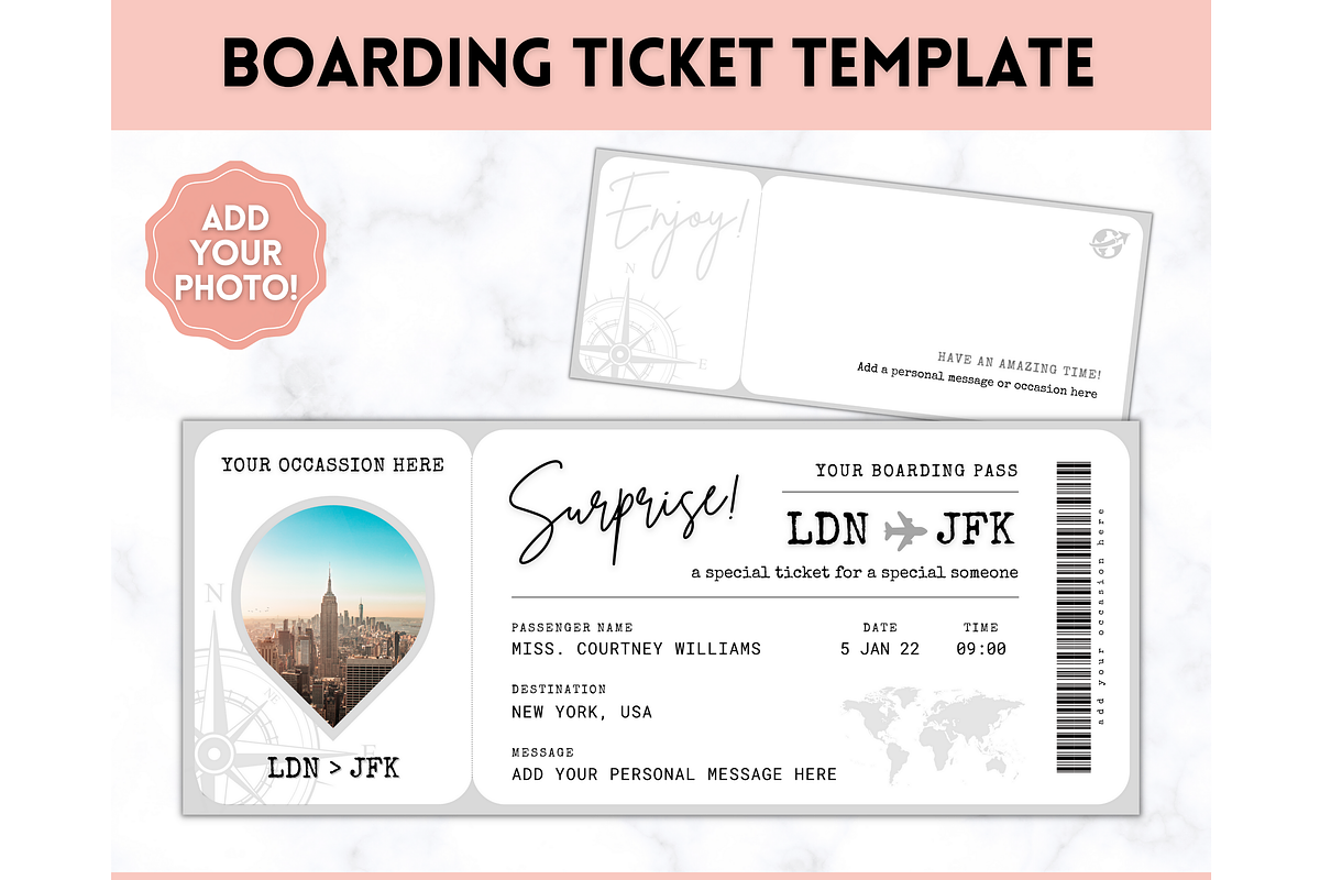 EDITABLE Boarding Pass Template, a Templates & Theme by Templatables (Photo 8 of 8)