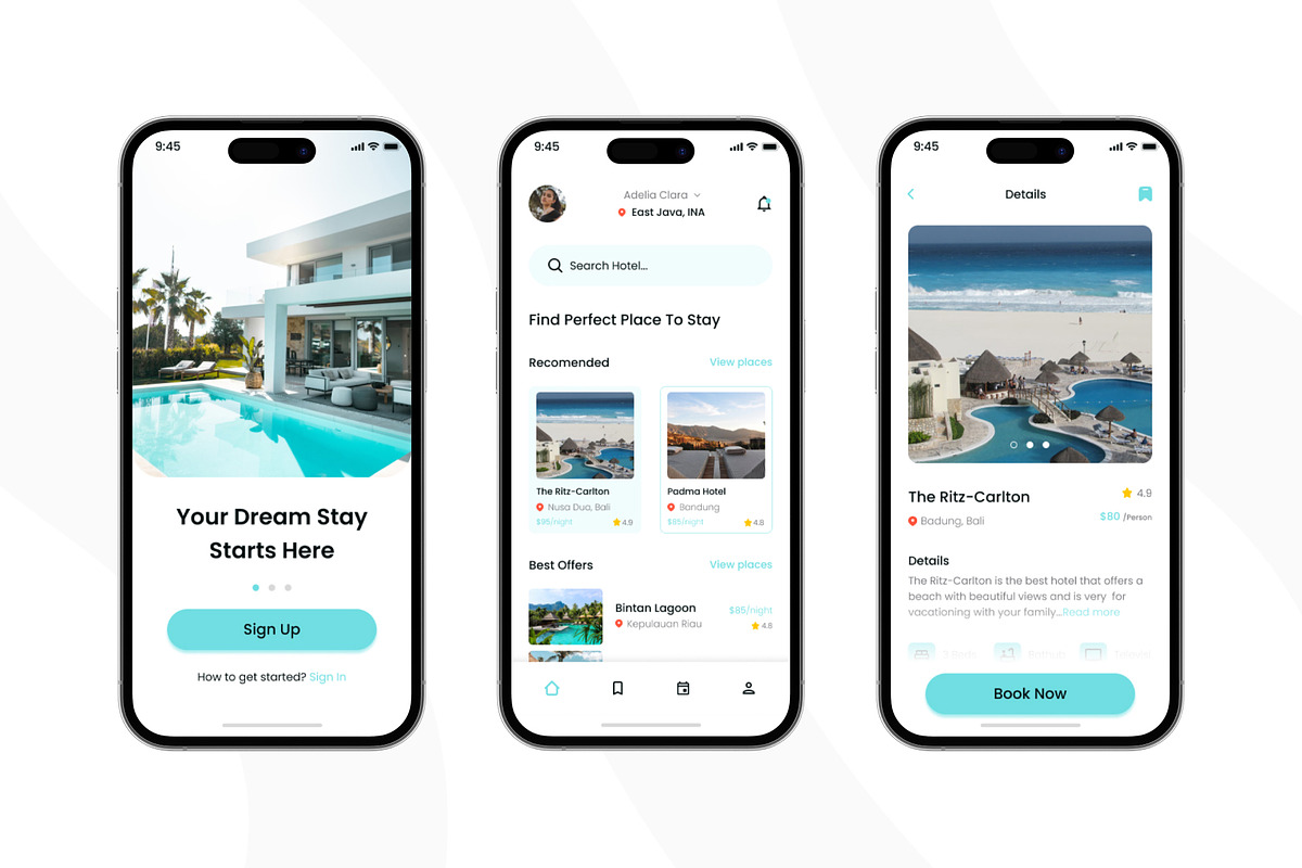 Hootez - Hotel and Resort Mobile App, an UI Kit Template by Ermedia Studio (Photo 2 of 4)