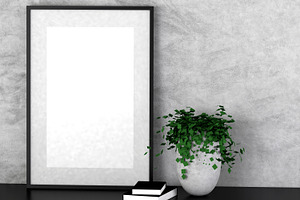Mock up poster in a square frame