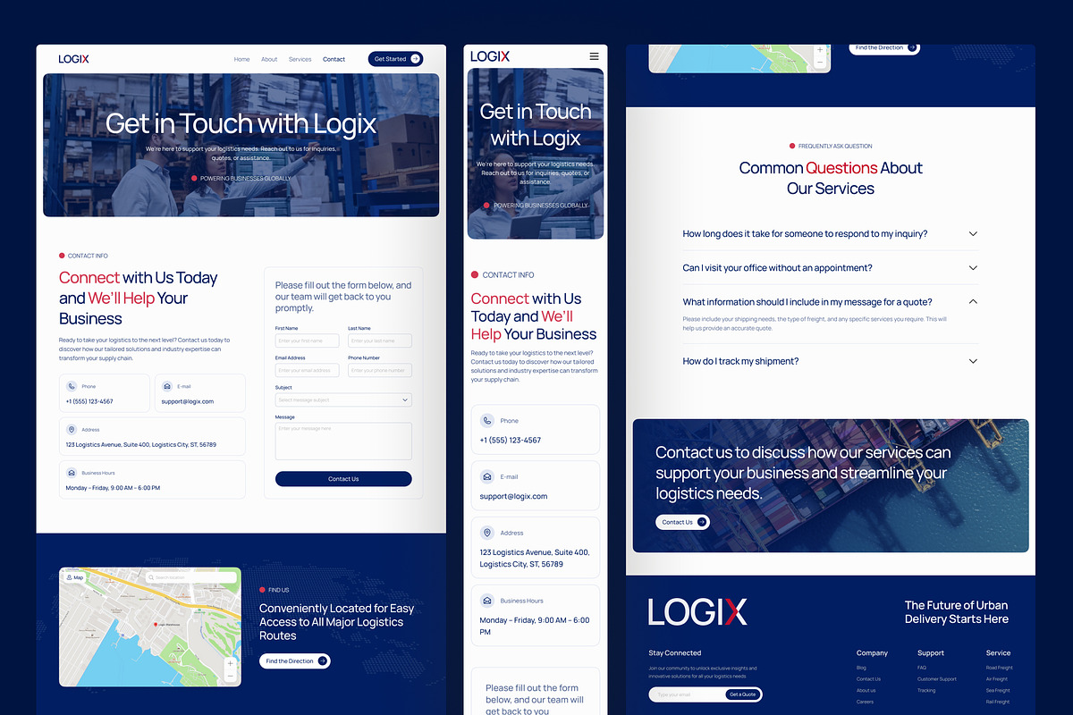 Logix - Logistic Website UI, an UI Kit Template by peterdraw (Photo 6 of 7)