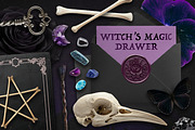 Witch's Magic Drawer Collage Kit, an Object Illustration by Vicccky (Thumbnail 1 of 9)