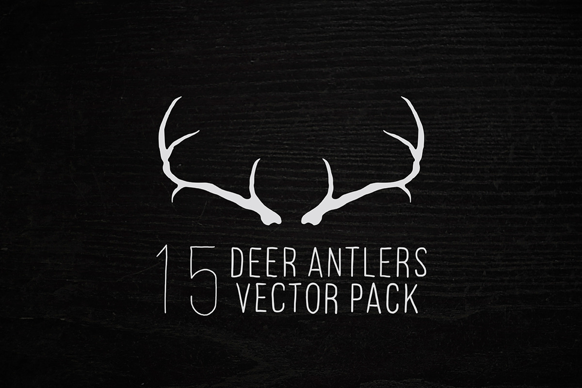 Hand Drawn Deer Antlers Vectors, an Illustration by danielcomerci (Photo 3 of 3)
