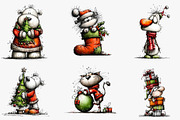 Funny Quirky Christmas Clipart, an Illustration by CreationArt (Thumbnail 4 of 5)