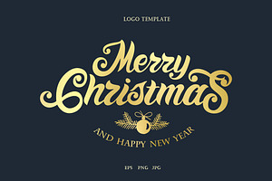 Merry Christmas Logo Template, a Poster Template by Anna's Lettering