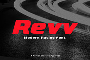 Revv Modern Racing Font, a Sans Serif Font by Parker Creative (Thumbnail 1 of 8)