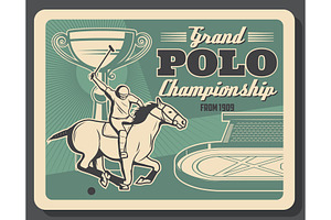 Horserace club, polo tournament, an Animal Illustration by Vector Tradition
