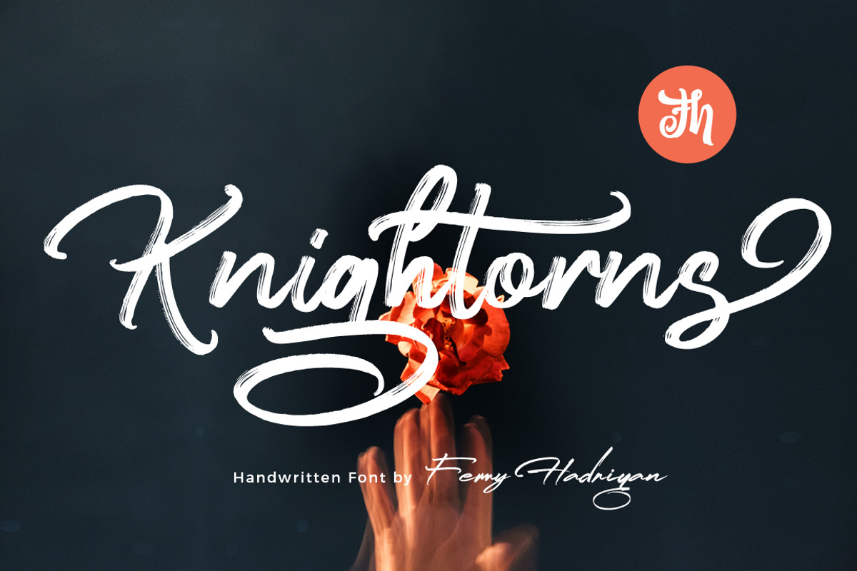 Knightorns - Handwritten Font, a Script Font by FHFont