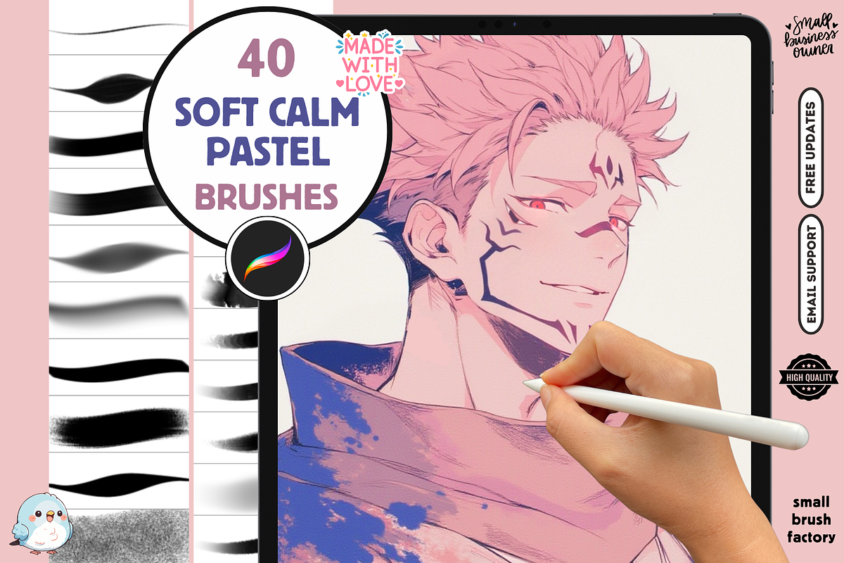 Procreate Soft Brushes, a Brush Add-On by Cozy Brushery (Photo 1 of 9)