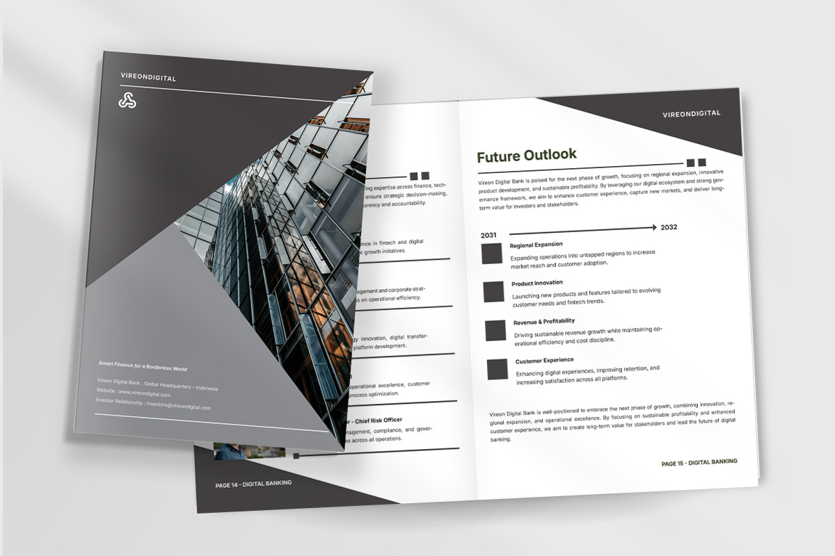 Modern Banking Report Brochure, a Brochure Template by trabaskriya (Photo 5 of 6)