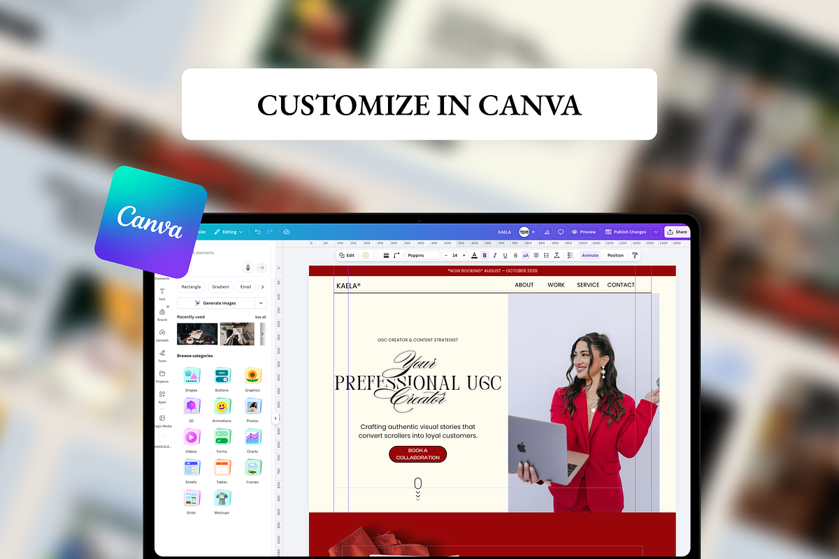 Red Velvet Canva Website Kaela UGC, a Marketing Template by AtelierDuVow (Photo 7 of 10)