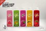 Clear Juice Bottle Sets Mockup, a Packaging Mockup by INCDesign (Thumbnail 1 of 10)