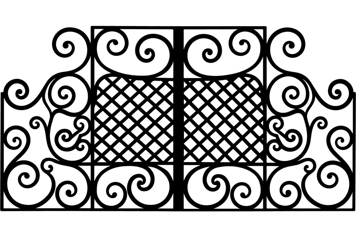 Decorative Iron Grill Scroll Panel, an Object Graphic by Creativeshirt (Photo 11 of 18)