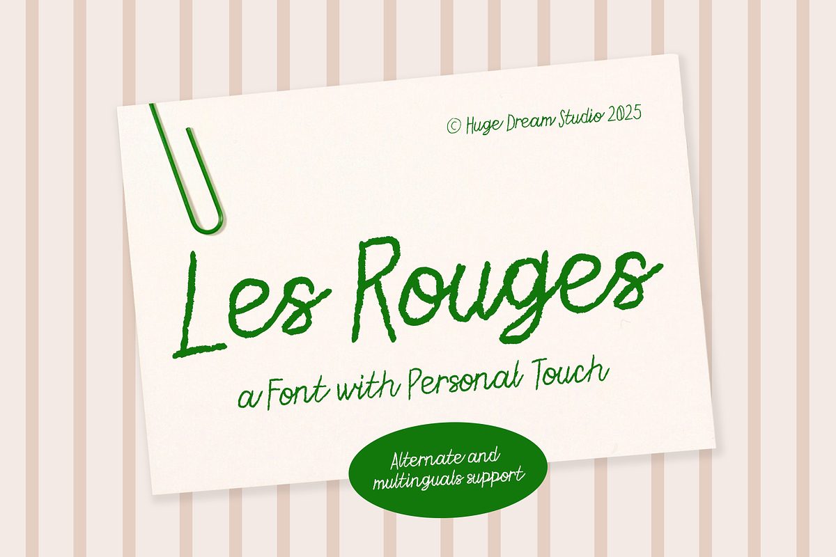 Les Rouges – Casual Script Font, a Font by Huge Dream Studio (Photo 1 of 10)