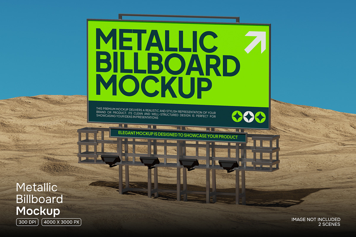 Metallic Billboard Mockup, an Advertising Mockup by Permadi Creative (Photo 1 of 5)