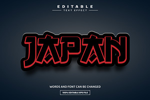 Japan Text 3D Editable Text Effect