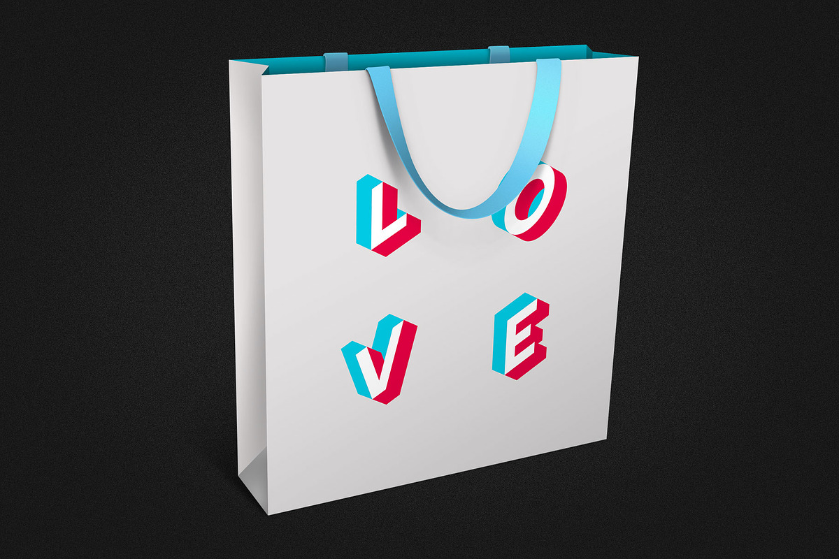 Anaglyph Isometric SVG Color Font preview 3