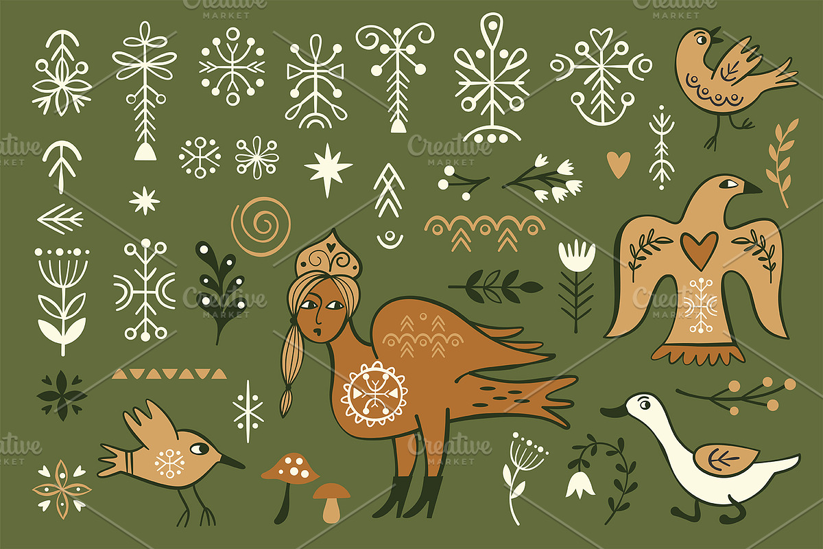 Modern Folk Collection, a Decorative Illustration by lenlis (Photo 2 of 16)